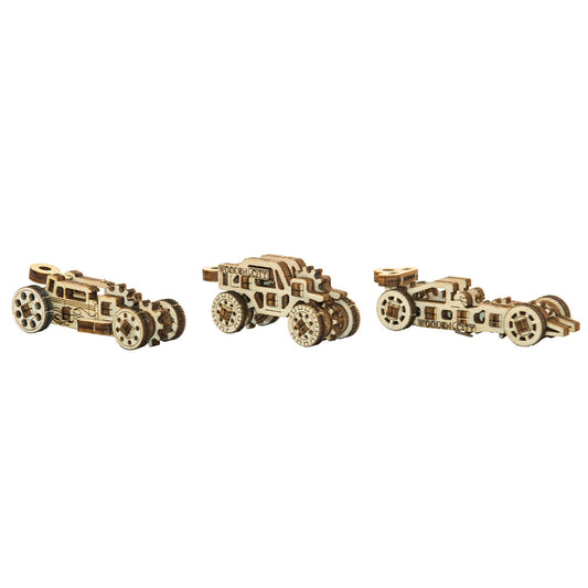 3D Wooden Puzzle - Widgets Race Cars