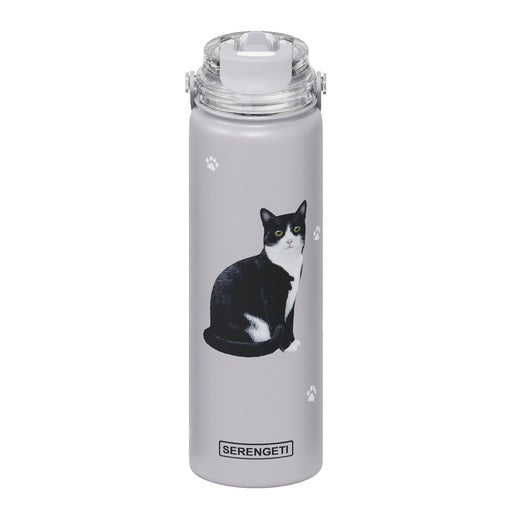 3D Printed.- Cat (black and white) Water Bottle