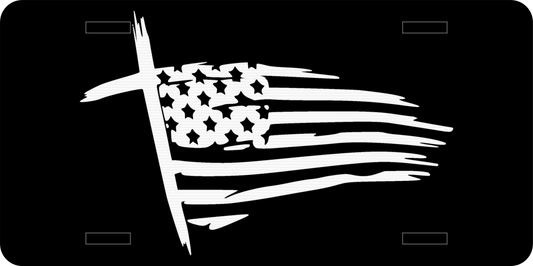 American Flag with A Cross