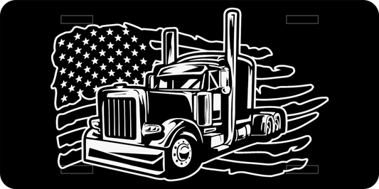 American Flag with Peterbilt Truck