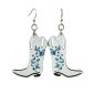 Cowboy Boot Earrings - White