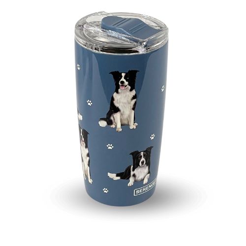 3D Printed - Border Collie Tumbler (blue)  Leak-Proof, Durable