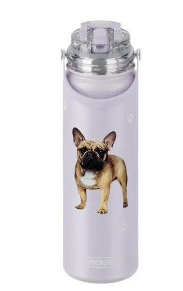3D Printed - French Bulldog (pink) Water Bottle