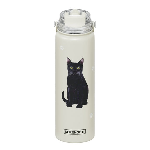 3D Printed.- Cat (black) Water Bottle