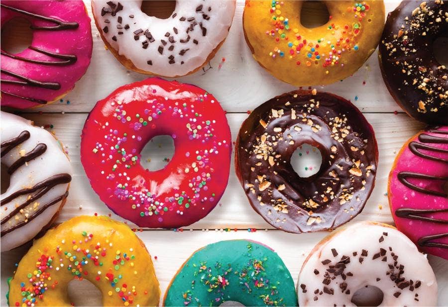 Donuts Mini Jigsaw Puzzle for Food Lovers diet coffee treat