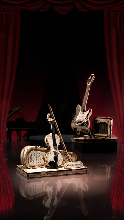 3D Laser Cut Wooden Puzzle: Electric Guitar