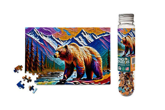 Colorful Bear - Grizzly mountain jigsaw puzzle cub gift him