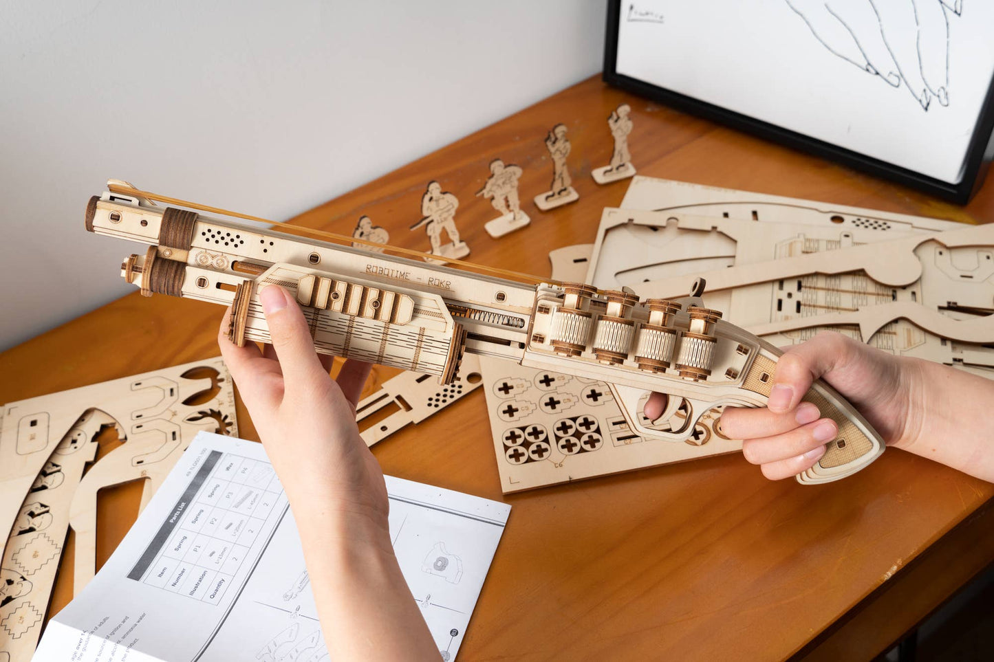 DIY 3D Puzzle Terminator M870 Rubber Band Gun