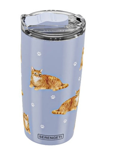 3D Printed - Tabby, Orange Tumbler -  Leak-Proof, Durable