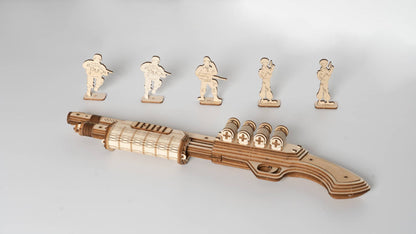 DIY 3D Puzzle Terminator M870 Rubber Band Gun