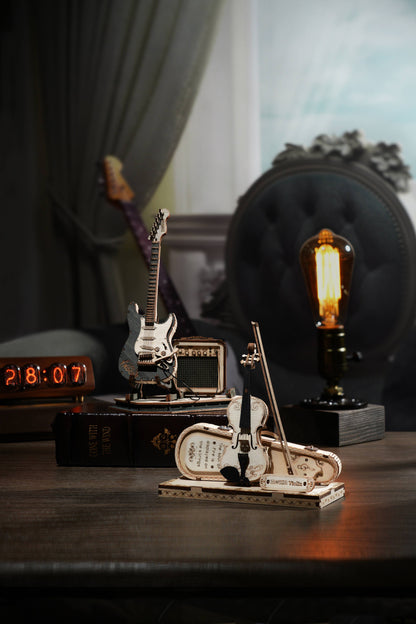 3D Laser Cut Wooden Puzzle: Electric Guitar