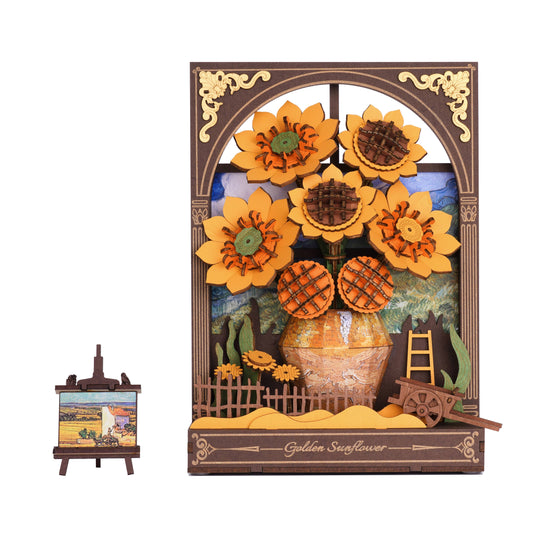 3D Wooden Puzzle: Golden Sunflower