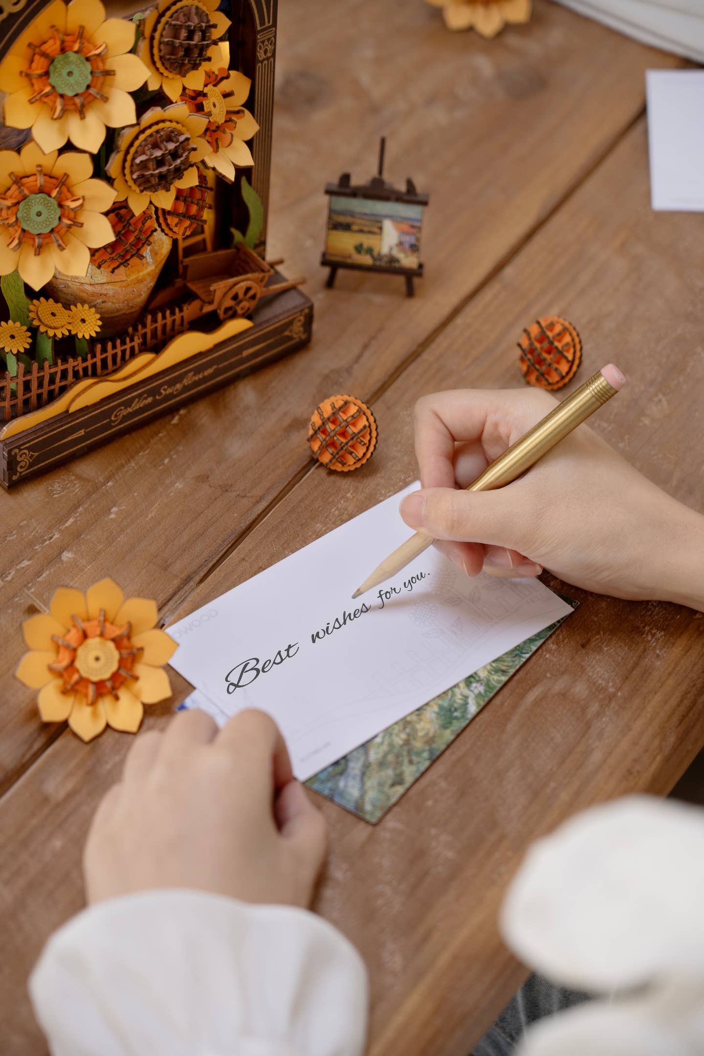 3D Wooden Puzzle: Golden Sunflower