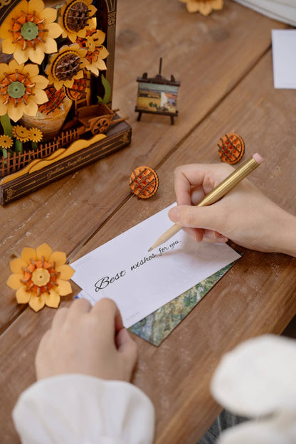 3D Wooden Puzzle: Golden Sunflower