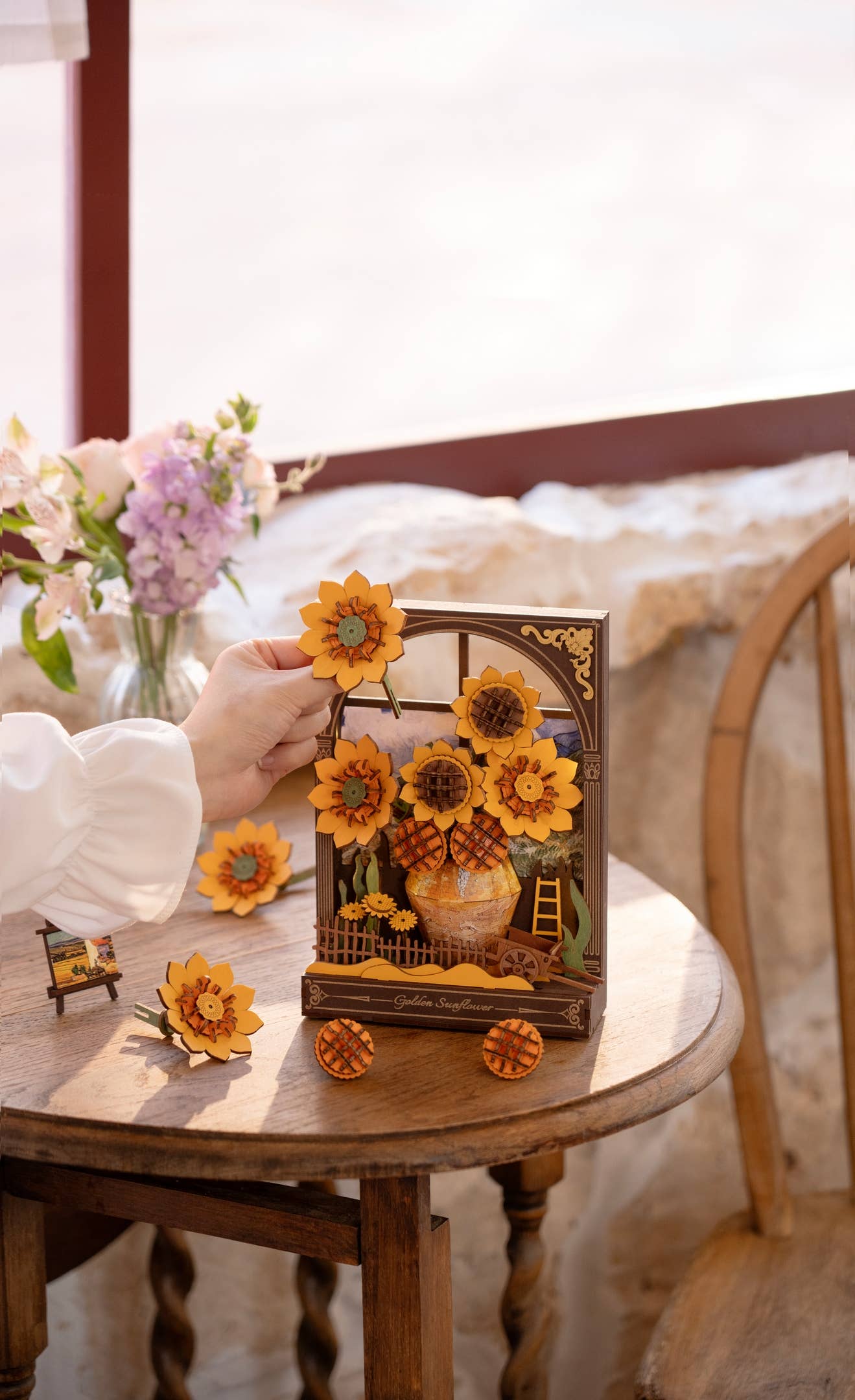 3D Wooden Puzzle: Golden Sunflower