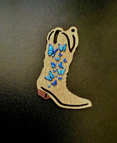 Cowboy Boot Earrings - Tan